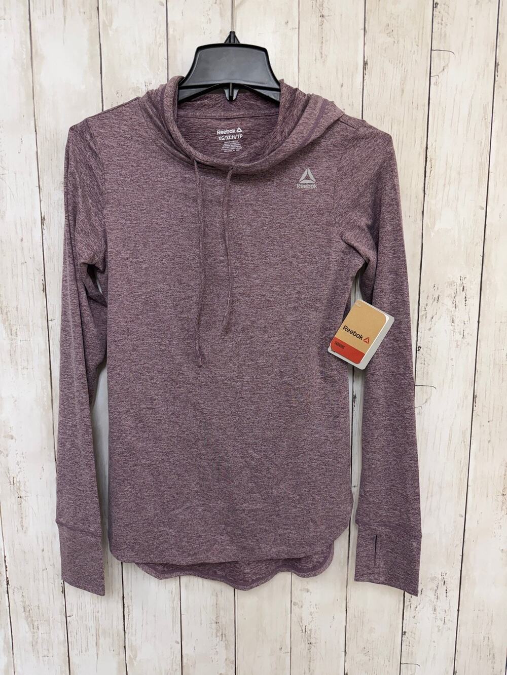 NEW Reebok Hoodie XS Potent Purple Heather NWT Fired Up Moisture Management